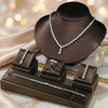 4-Piece Bridal Jewelry Set β CZ Crystal Necklace, Earrings, Bracelet & Ring, Wedding Accessories