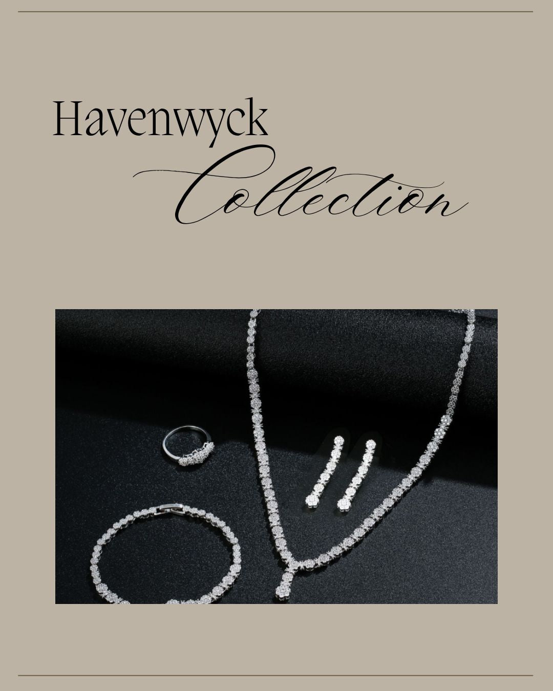 4-Piece Bridal Jewelry Set – CZ Crystal Necklace, Earrings, Bracelet & Ring, Wedding Accessories