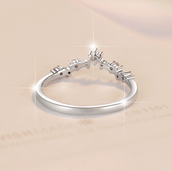 Elegant V Shaped Moissanite Ring – VVS1 Clarity, 925 Sterling Silver