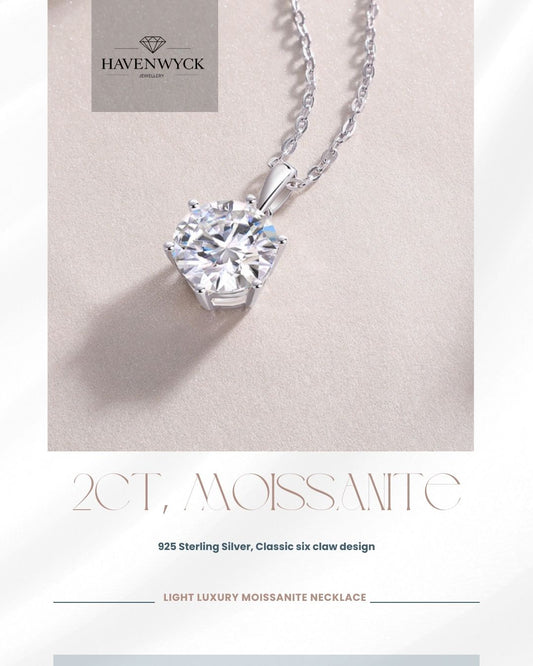 New Hot-Selling | 2 Carat 8mm Light Luxury Moissanite Necklace