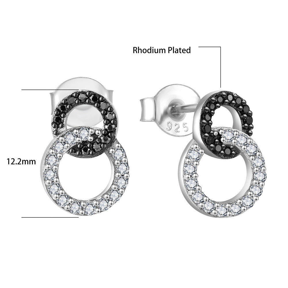 Elegant Circle Necklace & Earrings Set – 925 Silver with Zirconia