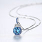 PAG&MAG Swiss Blue Pendant S925 Silver Necklace Women's Topaz Box Chain New European and American Fashion Cross-border