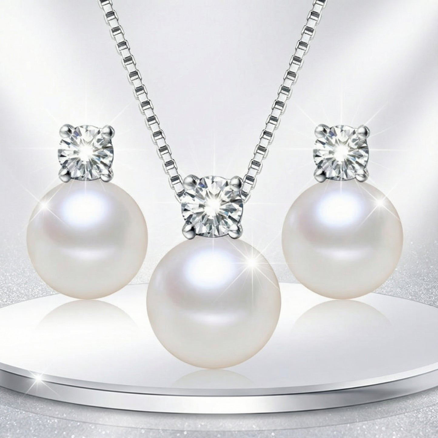 Elegant Freshwater Pearl Jewelry Set – Real Cultured Pearls with 925 Silver