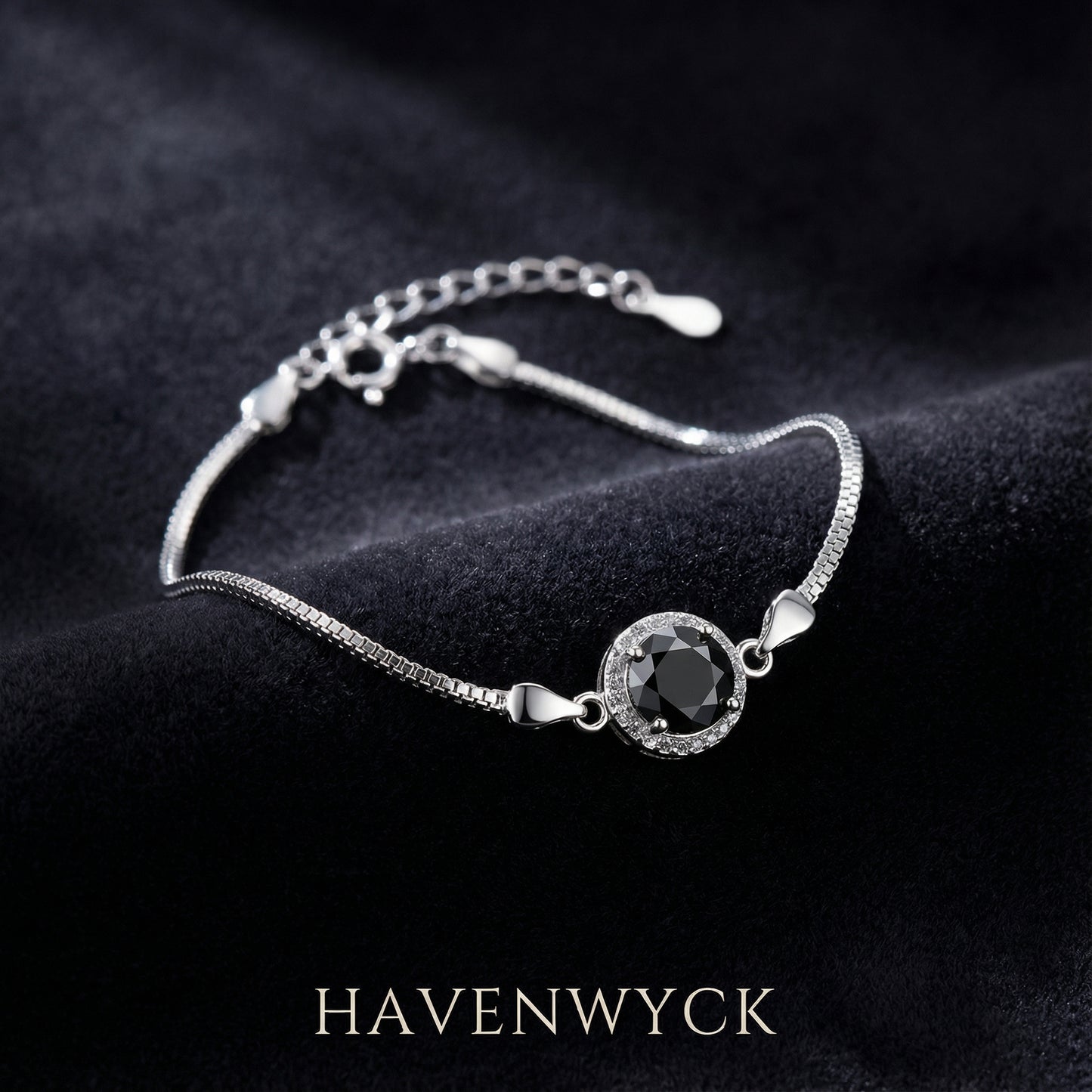 Bold & Elegant 1 Ct Black Moissanite Bracelet – Sterling Silver Jewelry