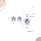 Elegant Blue Jewelry Set – 925 Sterling Silver Vintage Necklace & Earrings for Women
