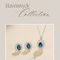 Elegant Blue Jewelry Set – 925 Sterling Silver Vintage Necklace & Earrings for Women