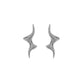 Original 925 Sterling Silver Hypoallergenic Wave Bar Stud Earrings