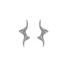 Original 925 Sterling Silver Hypoallergenic Wave Bar Stud Earrings