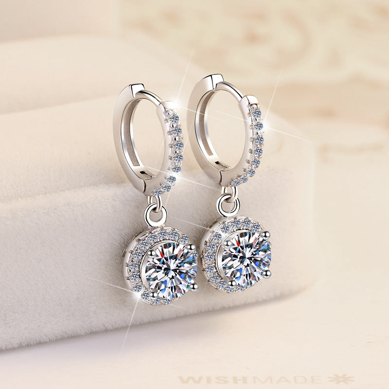 Dazzling Moissanite Earrings – Sterling Silver, Modern & Sophisticated