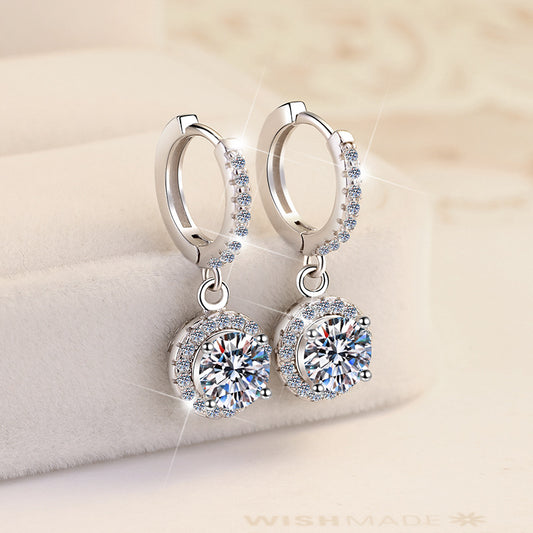 Dazzling Moissanite Earrings – Sterling Silver, Modern & Sophisticated