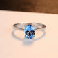 Oval Sky Blue Topaz Solitaire Ring – 925 Sterling Silver Engagement & Wedding Jewelry