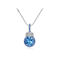 PAG&MAG Swiss Blue Pendant S925 Silver Necklace Women's Topaz Box Chain New European and American Fashion Cross-border