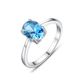 Oval Sky Blue Topaz Solitaire Ring – 925 Sterling Silver Engagement & Wedding Jewelry