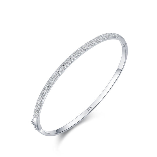 S925 Sterling Silver Oval Open Bracelet for Women