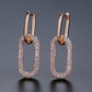Elegant Rose Gold Long Geometric Earrings – Chic European & American Fashion