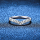 ✨ Elegant S925 Silver V-Shape Ring – Full Moissanite, D Color, Korean Inspired Wedding Ring