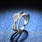 GRA Certified 1 Carat Moissanite Ring – Twisted 925 Sterling Silver Band for Women