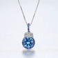 PAG&MAG Swiss Blue Pendant S925 Silver Necklace Women's Topaz Box Chain New European and American Fashion Cross-border