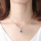 PAG&MAG Swiss Blue Pendant S925 Silver Necklace Women's Topaz Box Chain New European and American Fashion Cross-border