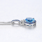 PAG&MAG Swiss Blue Pendant S925 Silver Necklace Women's Topaz Box Chain New European and American Fashion Cross-border