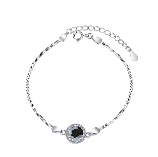 Bold & Elegant 1 Ct Black Moissanite Bracelet – Sterling Silver Jewelry