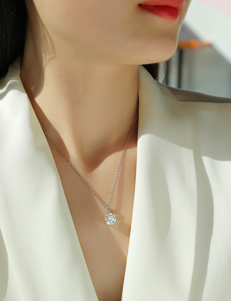 New Hot-Selling | 2 Carat 8mm Light Luxury Moissanite Necklace