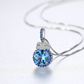 PAG&MAG Swiss Blue Pendant S925 Silver Necklace Women's Topaz Box Chain New European and American Fashion Cross-border