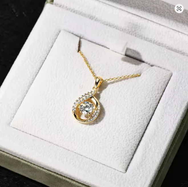 Timeless Heart Necklace with 1ct Moissanite – Sterling Silver Pendant