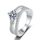 GRA Certified 1 Carat Moissanite Ring – Twisted 925 Sterling Silver Band for Women