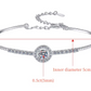 GRA Certified Moissanite Bracelet – Round Cut Stones, PT950 Plated 925 Sterling Silver