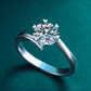 Simple s925 silver 1 carat moissanite diamond button arm snowflake ring female