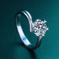 Simple s925 silver 1 carat moissanite diamond button arm snowflake ring female