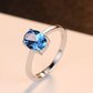 Oval Sky Blue Topaz Solitaire Ring – 925 Sterling Silver Engagement & Wedding Jewelry