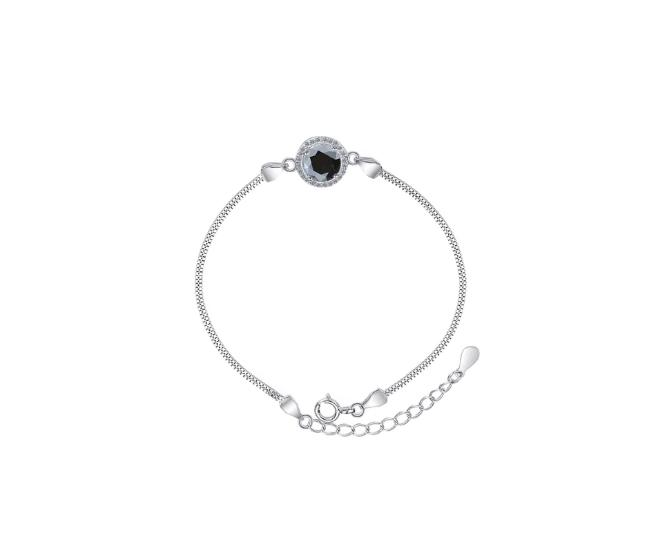 Bold & Elegant 1 Ct Black Moissanite Bracelet – Sterling Silver Jewelry