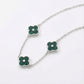 Certified Hypoallergenic Sterling Silver Malachite Flower Pendant Necklace