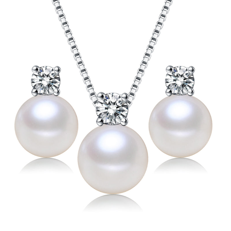 Elegant Freshwater Pearl Jewelry Set – Real Cultured Pearls with 925 Silver