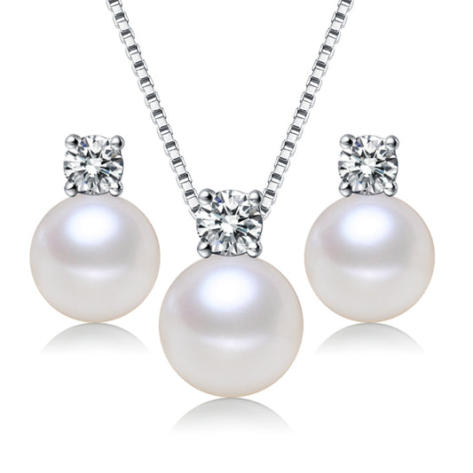 Elegant Freshwater Pearl Jewelry Set – Real Cultured Pearls with 925 Silver