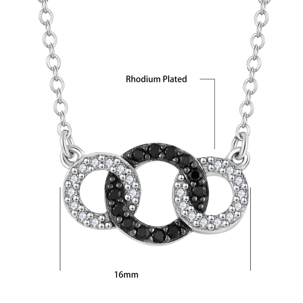 Elegant Circle Necklace & Earrings Set – 925 Silver with Zirconia