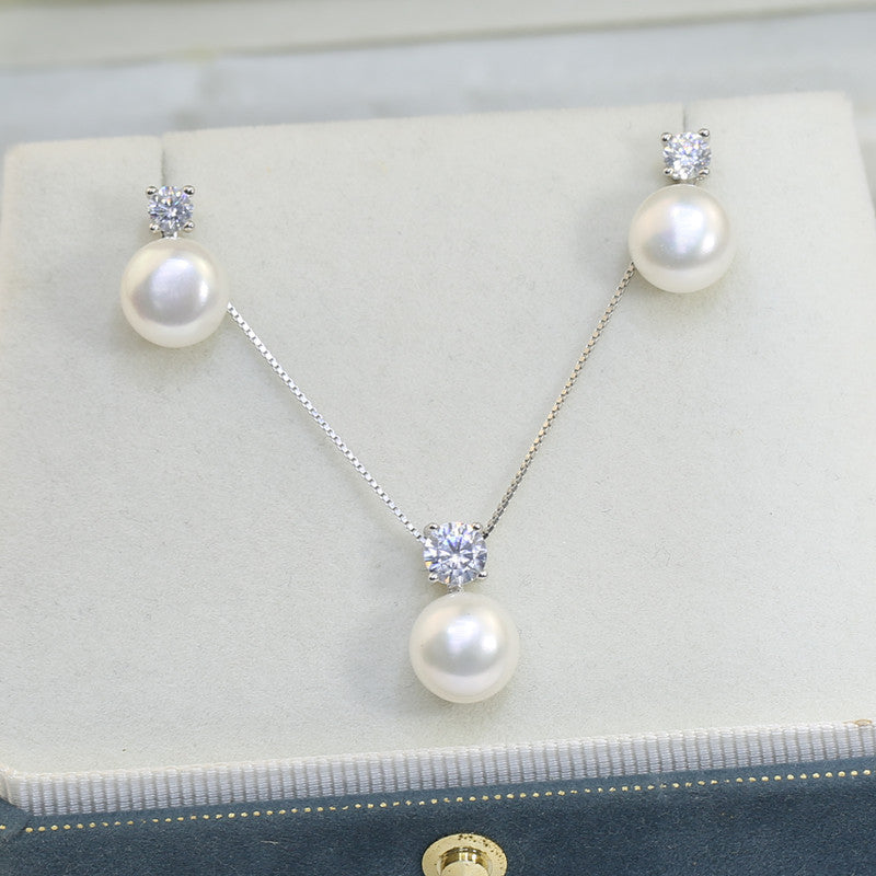 Elegant Freshwater Pearl Jewelry Set – Real Cultured Pearls with 925 Silver