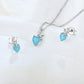 Elegant 925 Silver Jewelry Set – Heart-Shaped Cubic Zirconia Necklace & Earrings for Women | Luxury Designer Style